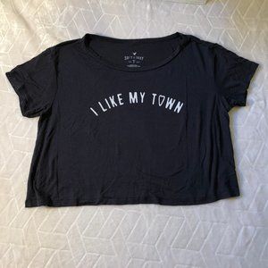🏄3 for $15🏄 "I Like My Town" Graphic Cropped Tee
